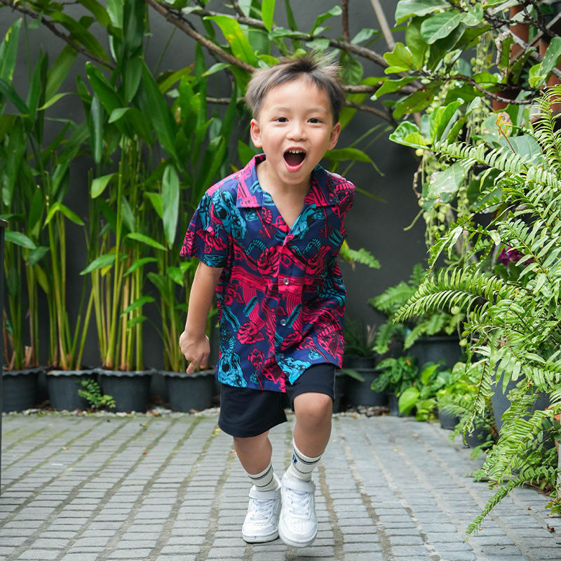 เสื้อฮาวาย VALOR PX - Venom Royal Kids' Hawaii Shirt เสื้อใส่เที่ยว สำหรับเด็ก