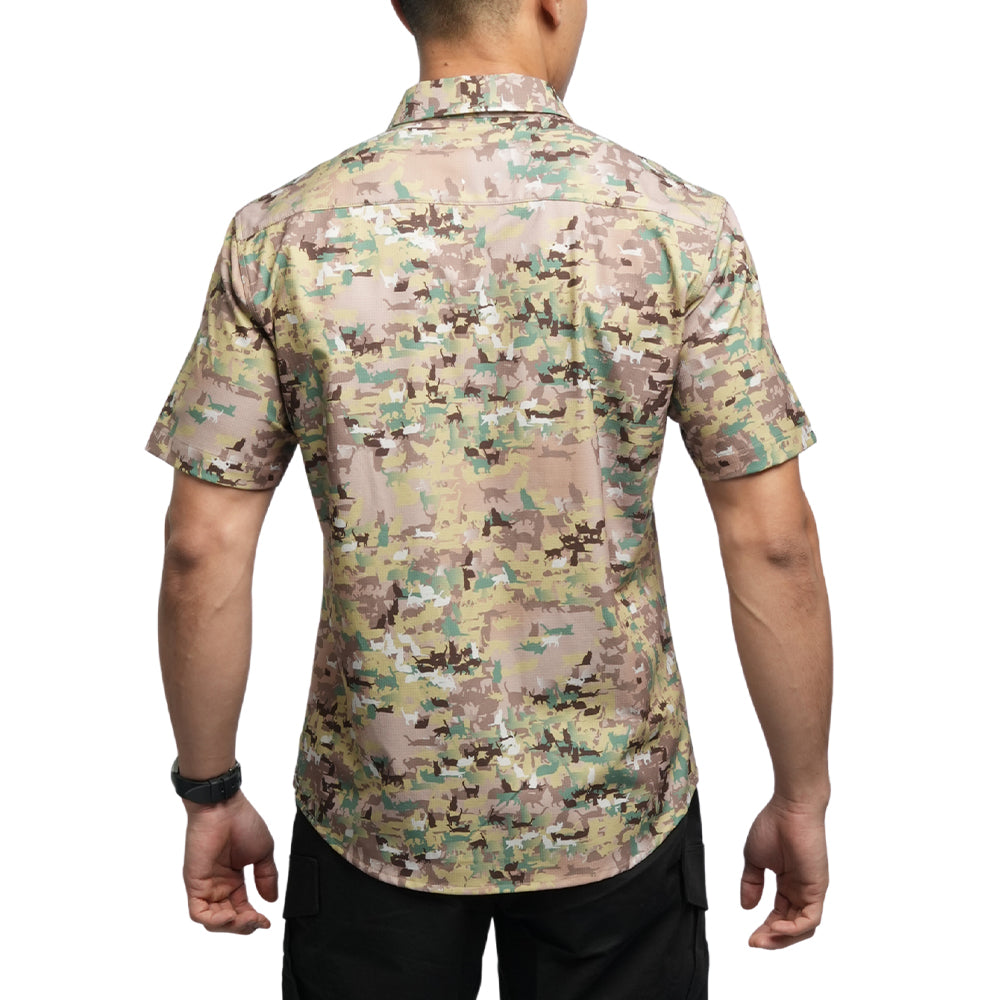 ด้านหลังเสื้อเชิ้ต ลายแมว ใส่ดูดีโดดเด่น