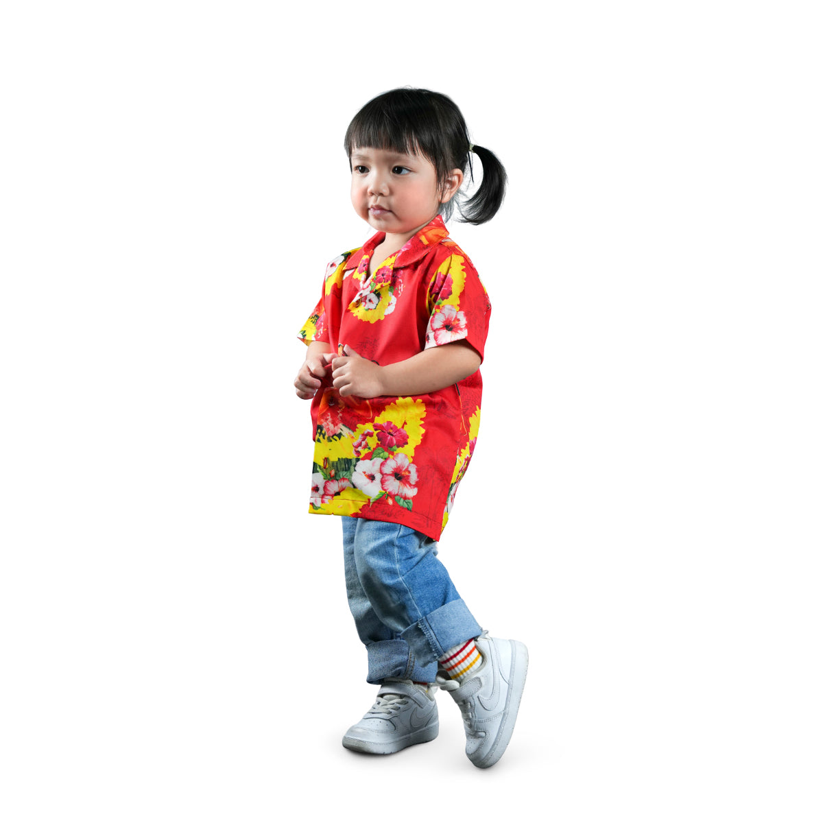 เสื้อฮาวาย VALOR PX - Girl Bomb Kids' Hawaii Shirts เสื้อใส่เที่ยว สำหรับเด็ก