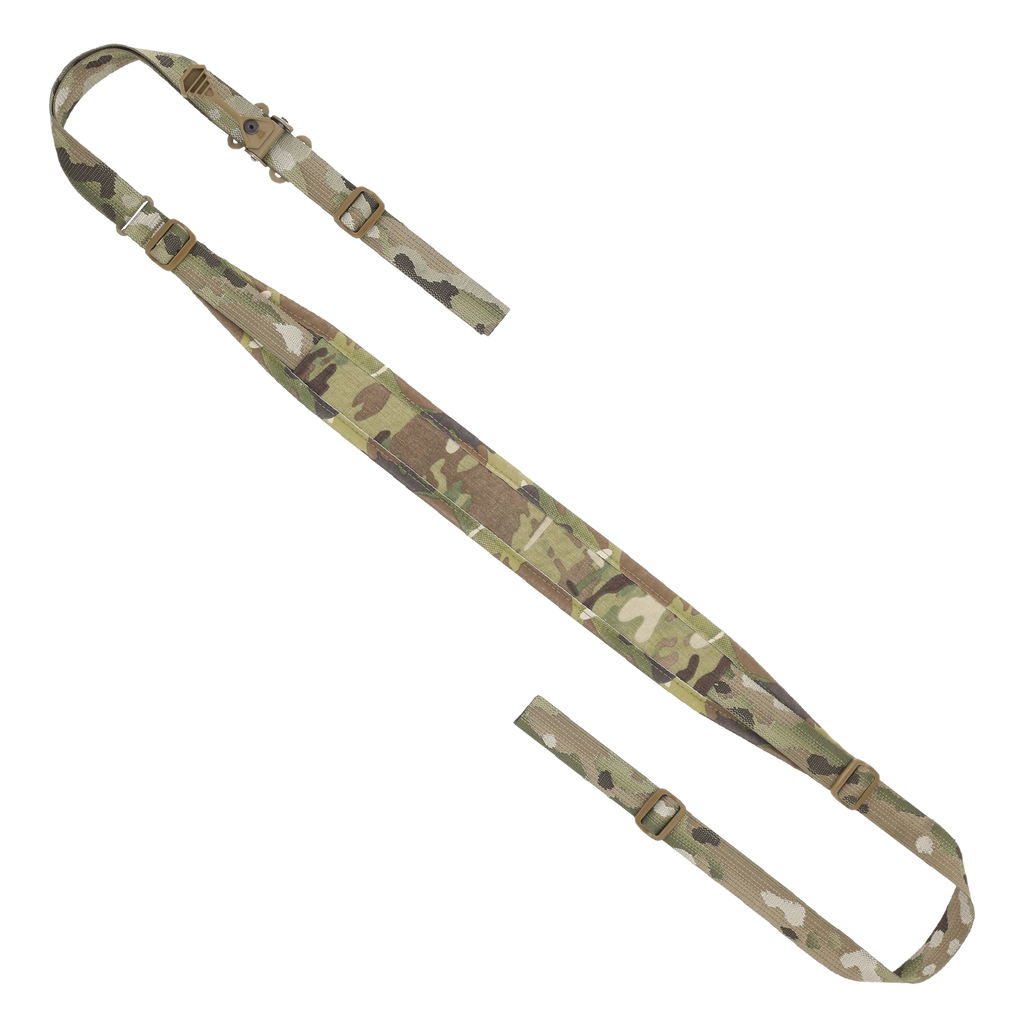 thumbnail image 2 of Ferro Slingster Tactical Sling – Tan With Green Hardware, Ambidextrous Padded Sling 2 of 4