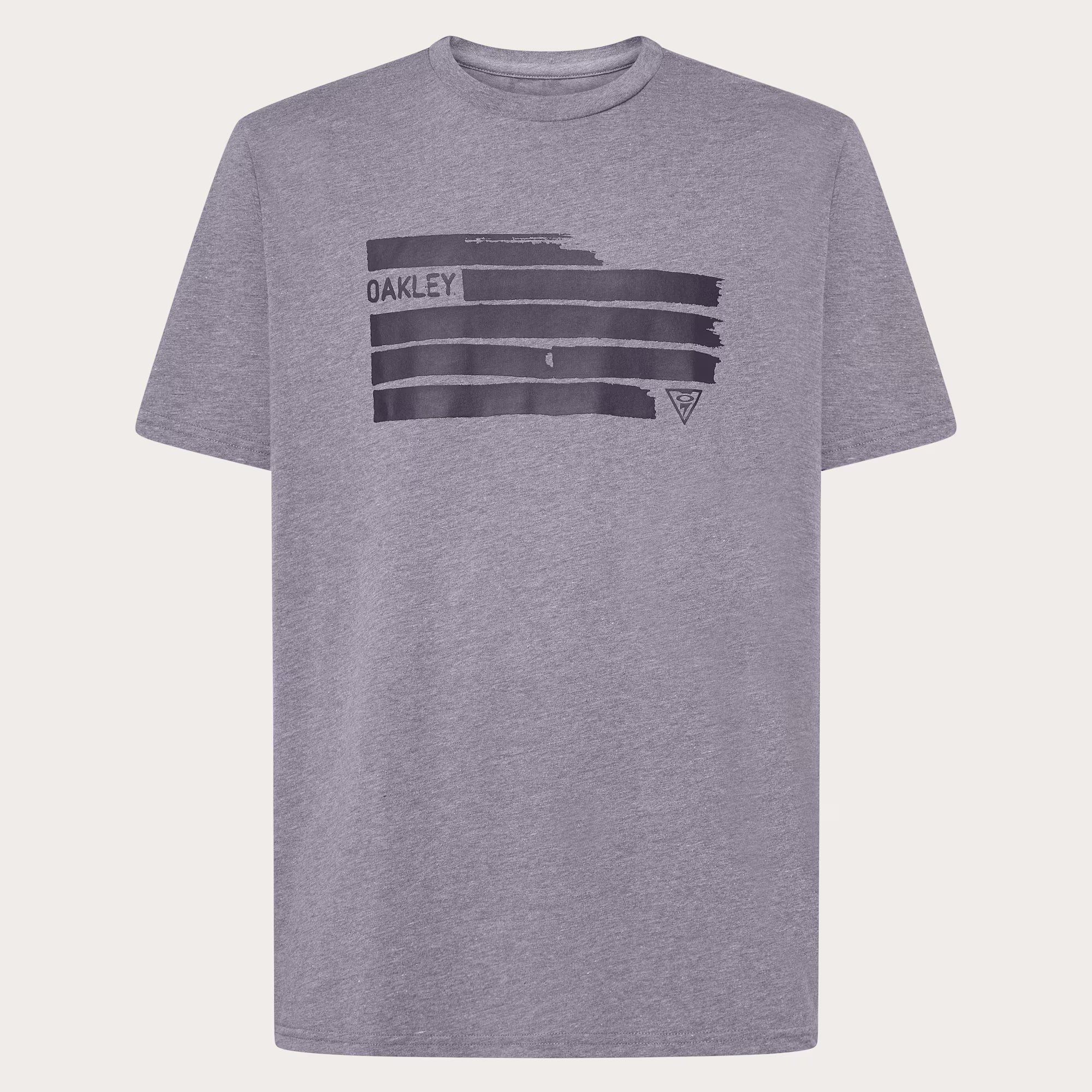 เสื้อสีเทา Oakley รุ่น SI Shadow Flagด้านหน้าเห็นลายเสื้อชัดเจน