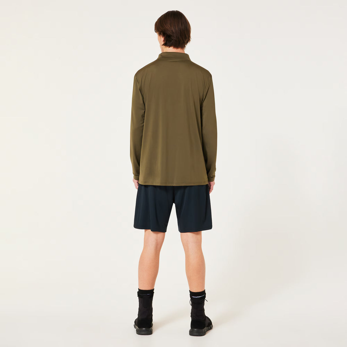 OAKLEY SI - SI Core Quarter Zip เสื้อแขนยาว มุมมองภาพด้านหลัง สีน้ำตาล