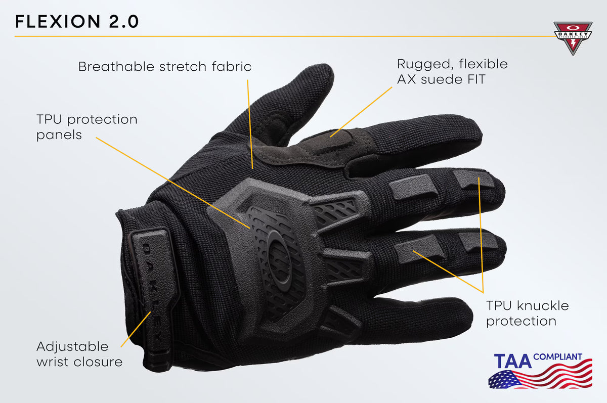 ถุงมือ OAKLEY SI รุ่น Flexion 2.0 Glove ถุงมือ สีดำ ใช้ขับรถและง่านช่างได้