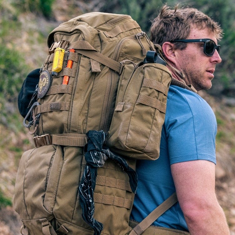 กระเป๋าสะพายหลัง 5.11 RUSH100 Backpack 60L สำหรับเดินป่า กลางแจ้ง ขนาดใหญ่