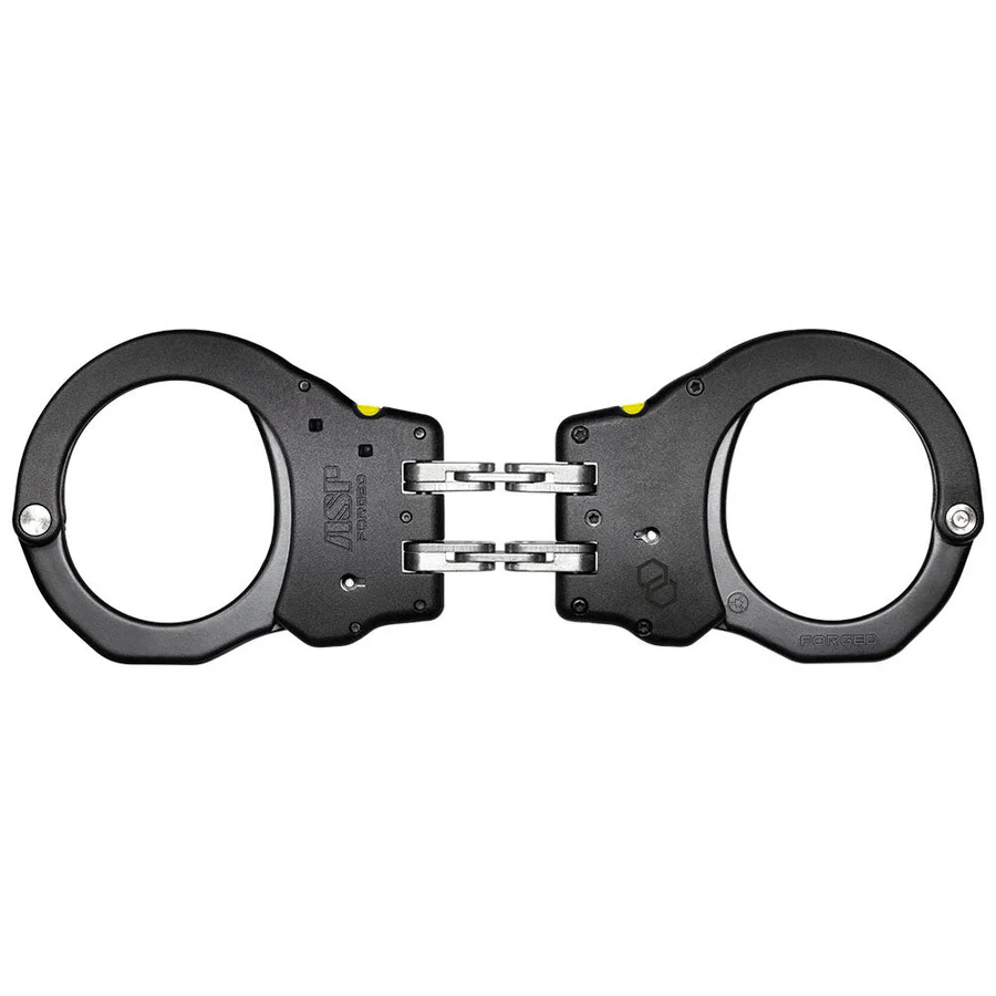 ASP - Hinge Ultra PLUS Handcuff(Aluminum)-Black,1 Pawl(Yellow-Tactical)