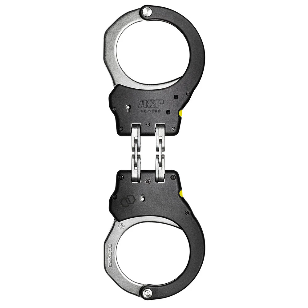 ASP - Hinge Ultra PLUS Handcuff(Steel)-Black,1 Pawl(Yellow-Tactical)