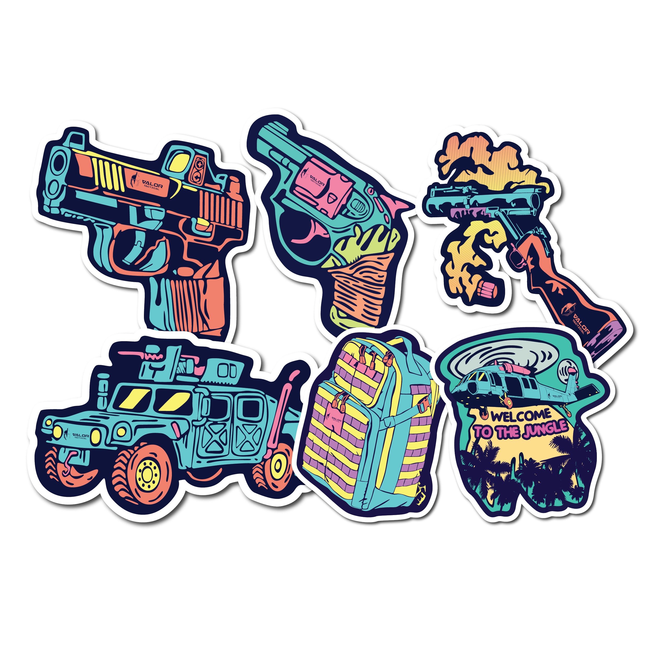 สติกเกอร์ VALOR PX -  Sticker Color of fighter SET 6 PCS สติกเกอร์ชุด 6 ชิ้น