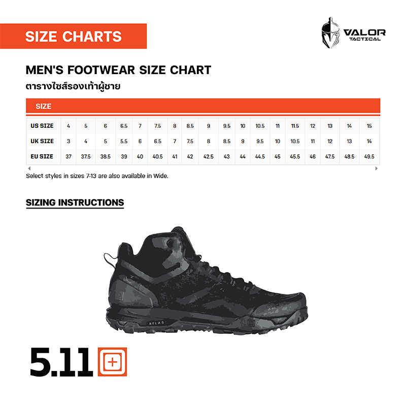 รองเท้าเดินป่า หุ้มข้อ 5.11 - A/T MID Boot ระบายอากาศ