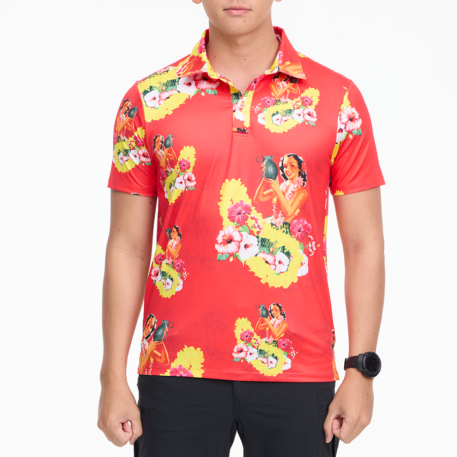VALOR PX - Girl Bomb Polo Hawaii Shirts