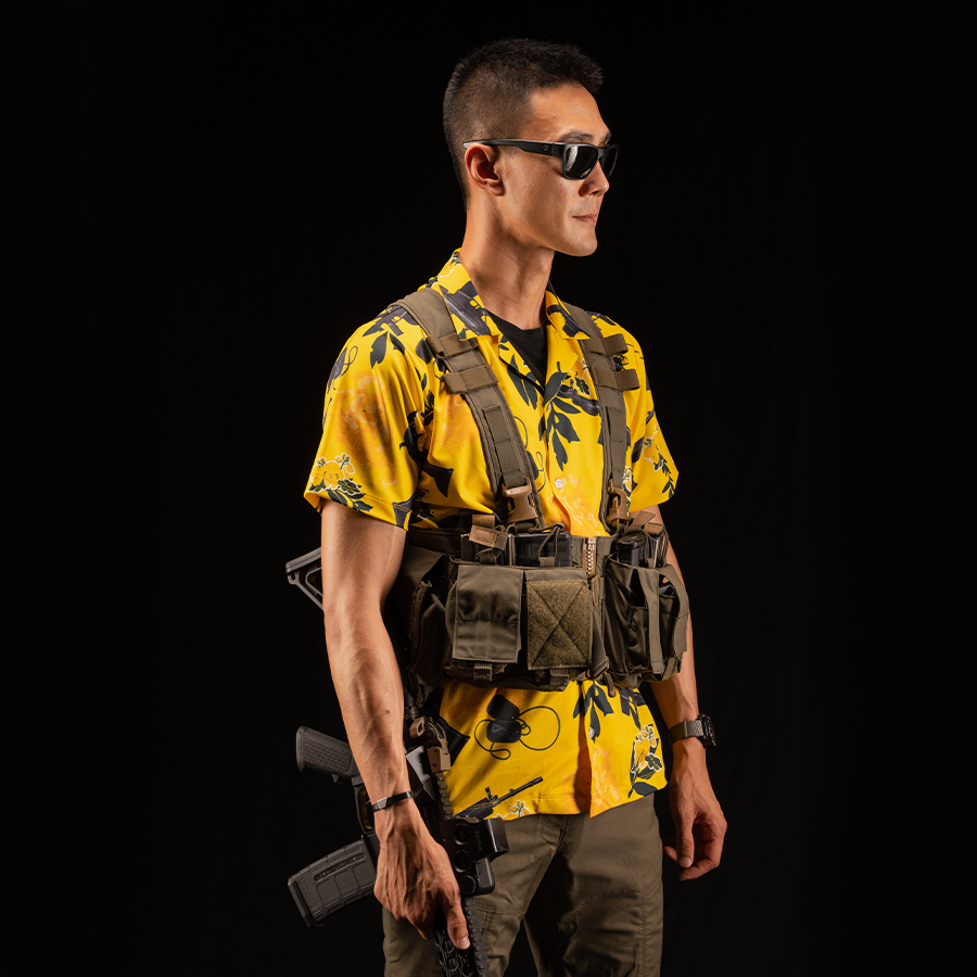 เสื้อฮาวาย VALOR PX - พญาครุฑประทับ Scar Hawaii Shirt