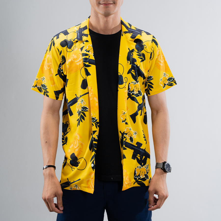 เสื้อฮาวาย VALOR PX - พญาครุฑประทับ Scar Hawaii Shirt