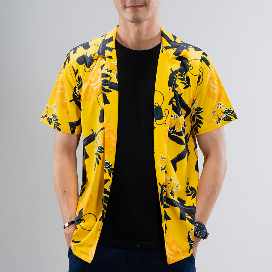 เสื้อฮาวาย VALOR PX - พญาครุฑประทับ Scar Hawaii Shirt