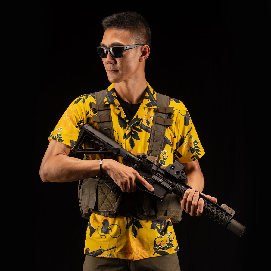 เสื้อฮาวาย VALOR PX - พญาครุฑประทับ Scar Hawaii Shirt