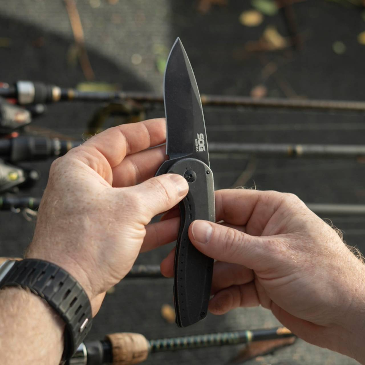 SOG - Aegis FLK 2.0 Stnwash Drop Point - BLACK