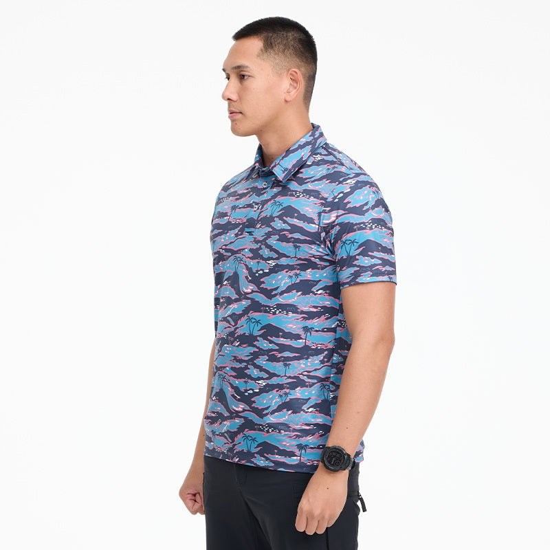 เสื้อฮาวาย VALOR PX - It's Time Polo Hawaii Shirt เสื้อใส่เที่ยว