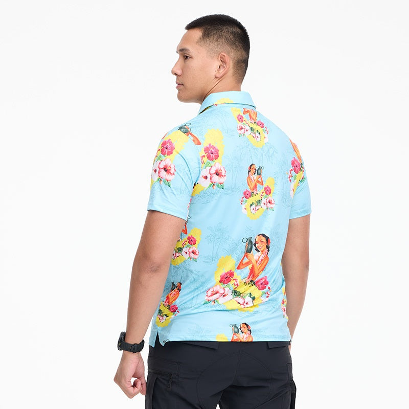 เสื้อฮาวาย VALOR PX - Girl Bomb Polo Hawaii Shirts เสื้อใส่เที่ยว