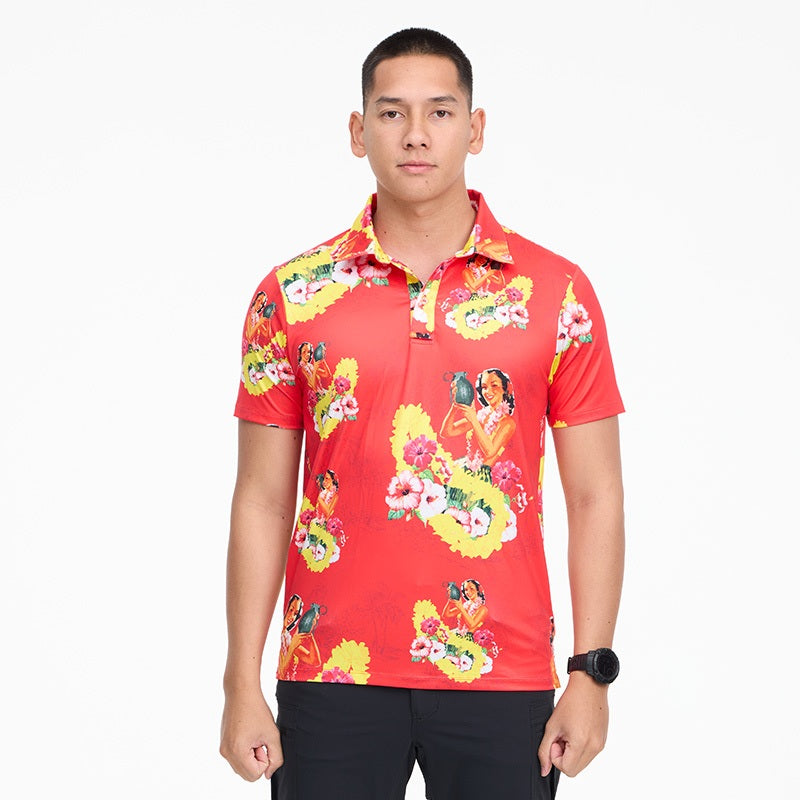 เสื้อฮาวาย VALOR PX - Girl Bomb Polo Hawaii Shirts เสื้อใส่เที่ยว