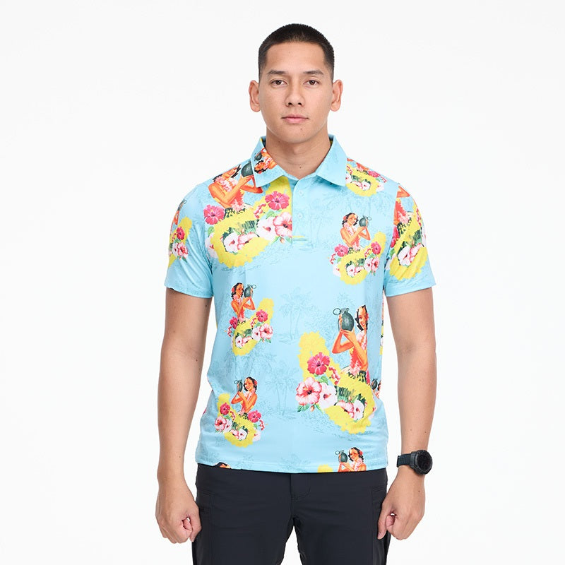 เสื้อฮาวาย VALOR PX - Girl Bomb Polo Hawaii Shirts เสื้อใส่เที่ยว