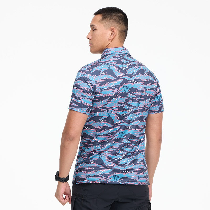 เสื้อฮาวาย VALOR PX - It's Time Polo Hawaii Shirt เสื้อใส่เที่ยว