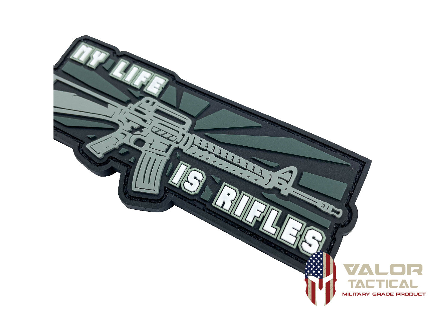แพทซ์เวลโคร VALOR PX - PVC Patches My Life is my Rifles อาร์มพีวีซี ติดแขน
