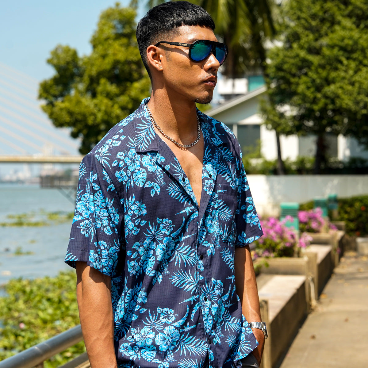 VALOR PX - Midnight Petal Hawaii Shirt