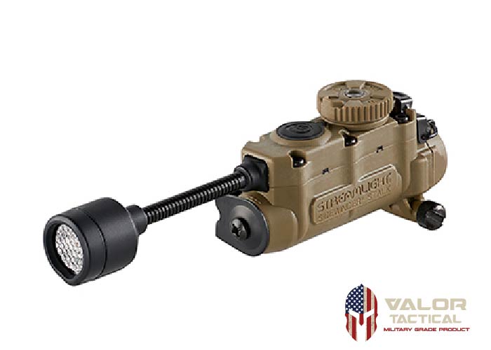 Streamlight - SIDEWINDER STALK - INCLUDES HELMET CLIP - ARC RAIL MOUNT & ASSEMBLY, 1 CR123, 1 AA ALKALINE BATTERY - COYOTE