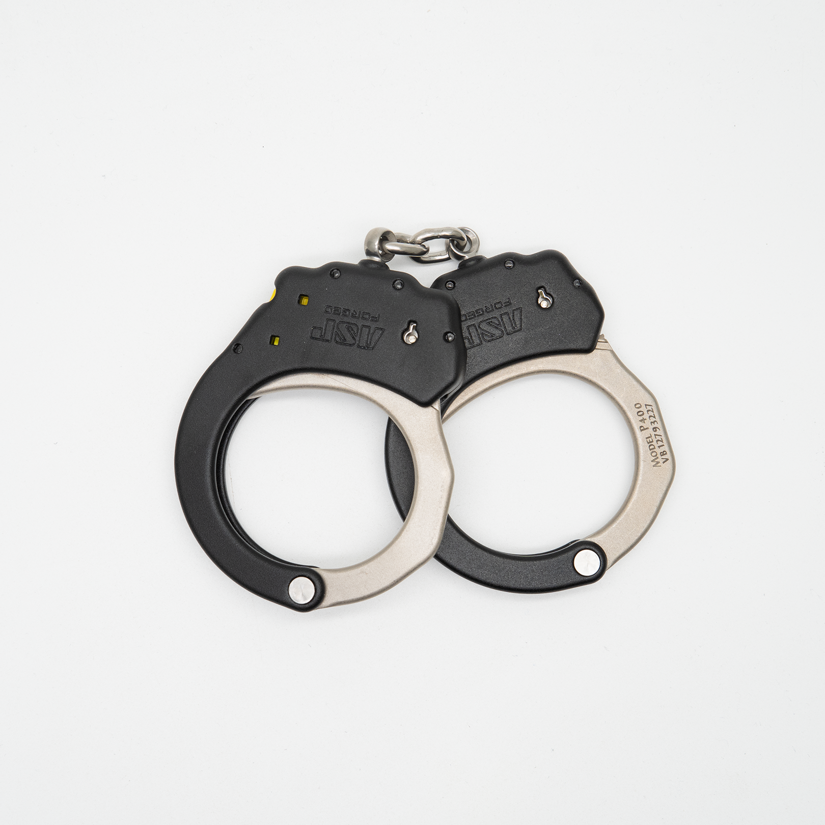 ASP Chain Ultra PLUS Handcuffs (Steel) - Black, 1 Pawl (Yellow Tactical)