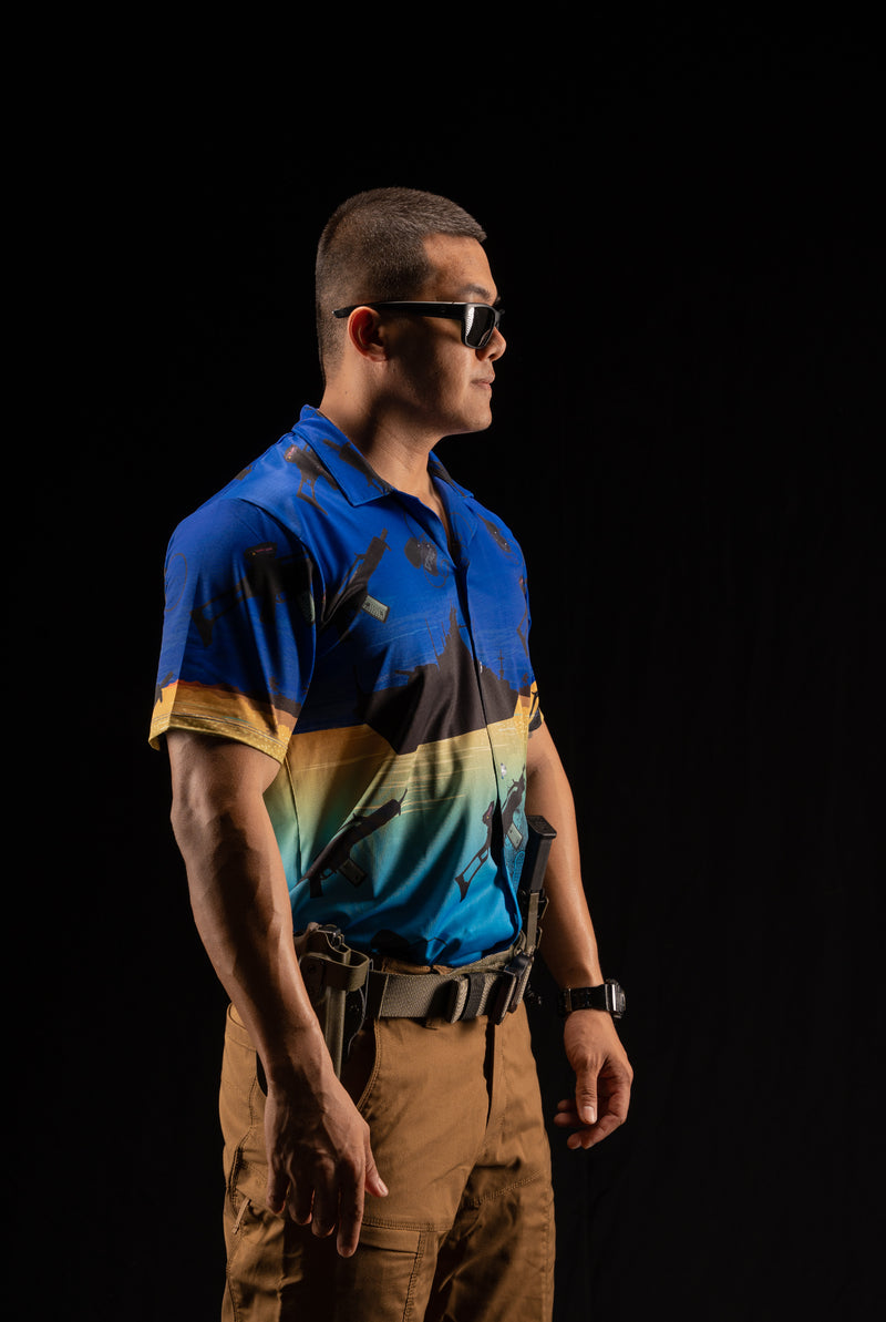 Valor PX-Hawaii-Shirt มัจฉานุจู่โจม [DARK BLUE]