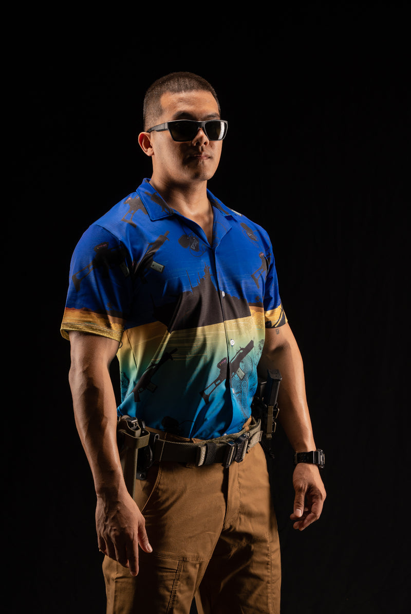 Valor PX-Hawaii-Shirt มัจฉานุจู่โจม [DARK BLUE]