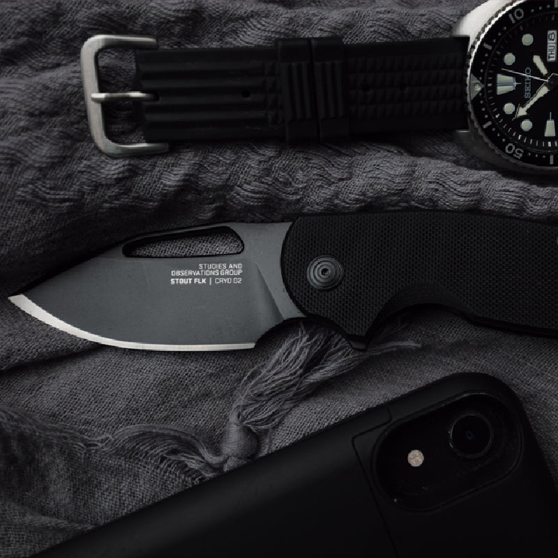 SOG Stout FLK, Blackout - Daily Carry Folding Knife