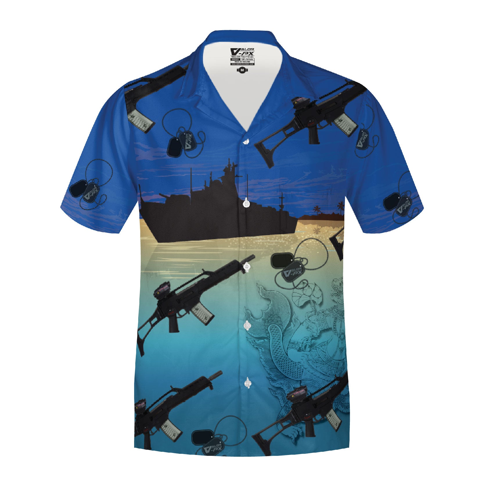 Valor PX Hawaii Shirt - มัจฉานุจู่โจม [Dark Blue]