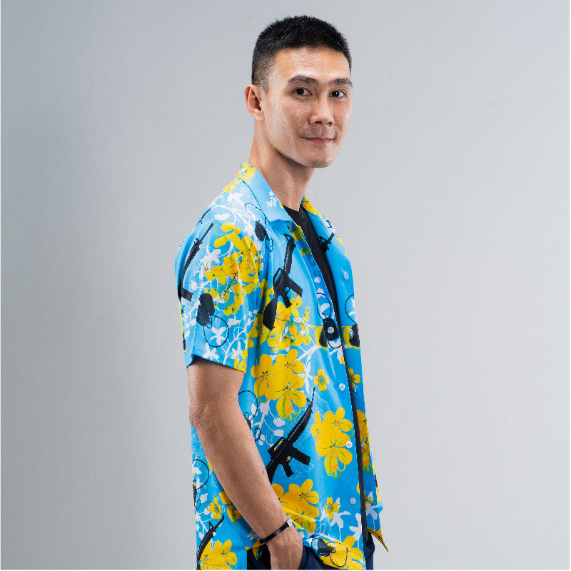 Valor PX Hawaii Shirt - ไอยรา ห้าห้าหก [Blue]