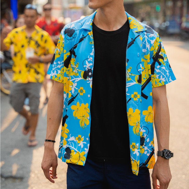 Valor PX Hawaii Shirt - ไอยรา ห้าห้าหก [Blue]