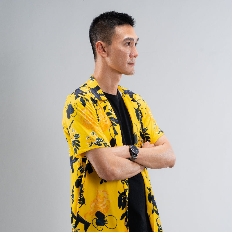 Valor PX Hawaii Shirt - พญาครุฑประทับ Scar [Yellow]