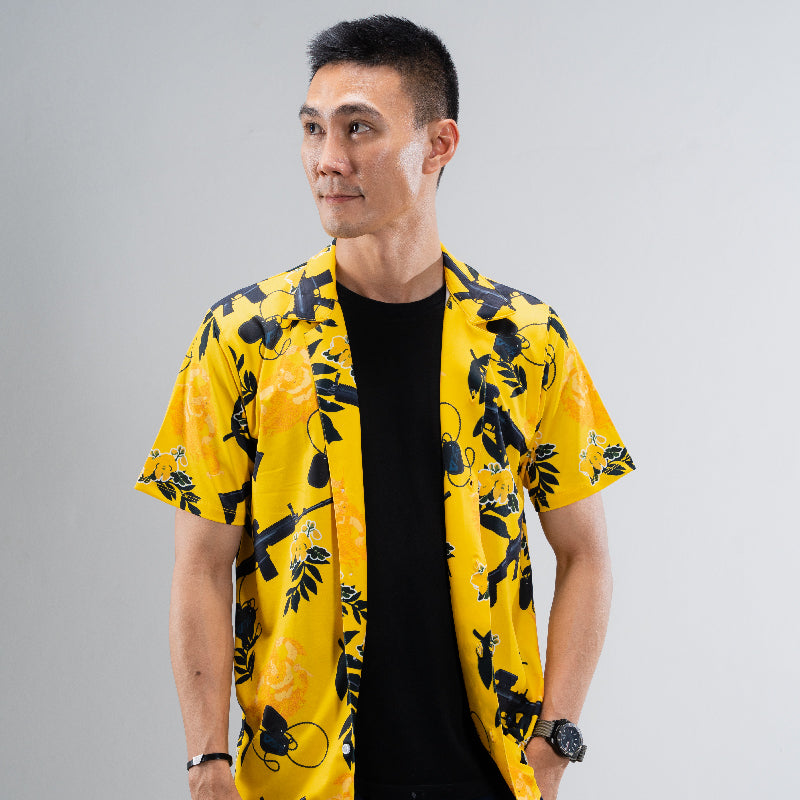 Valor PX Hawaii Shirt - พญาครุฑประทับ Scar [Yellow]