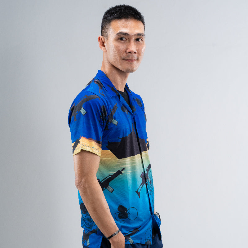 Valor PX Hawaii Shirt - มัจฉานุจู่โจม [Dark Blue]