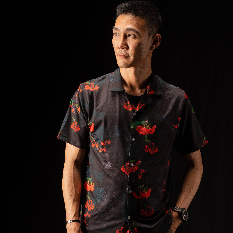 Valor PX Hawaii Shirt - หนุมาน MCX [Dark Grey]