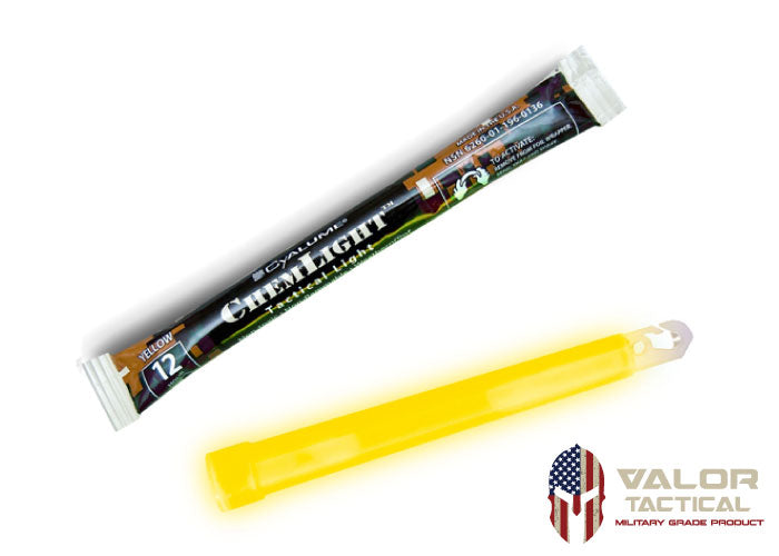 Cyalume - 6" ChemLight, TACTICAL LIGHT STICK 12hr [ YELLOW ]