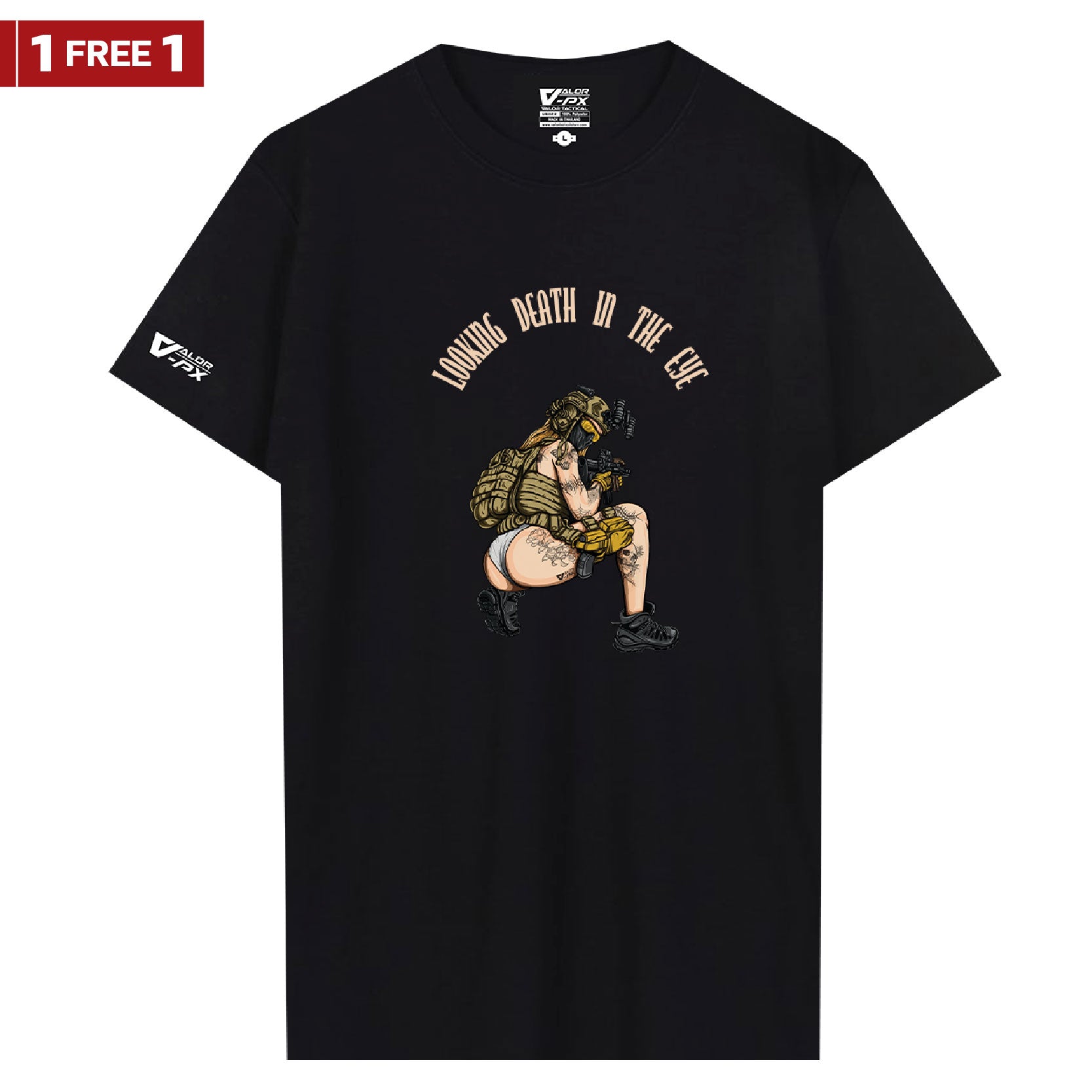 [ซื้อ 1 แถม 1] Valor PX Looking Death In The Eye T-Shirt