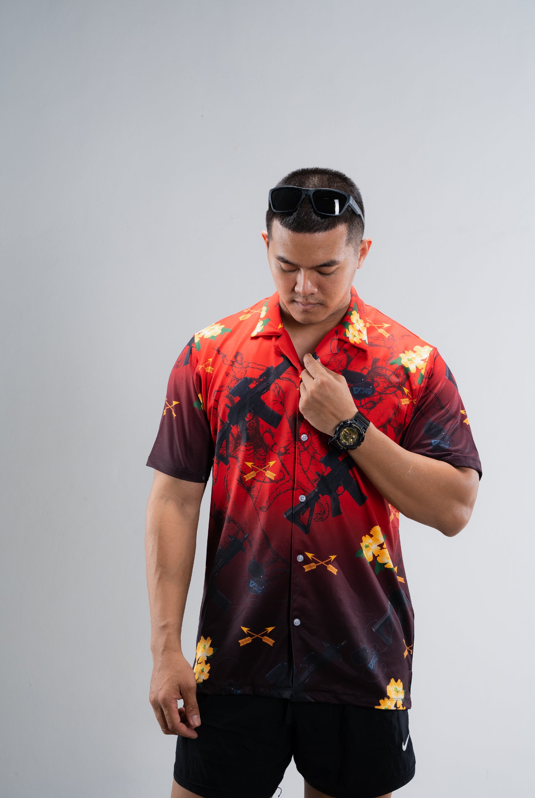 Valor PX Hawaii Shirt - เอราวัณ M5 [Red]