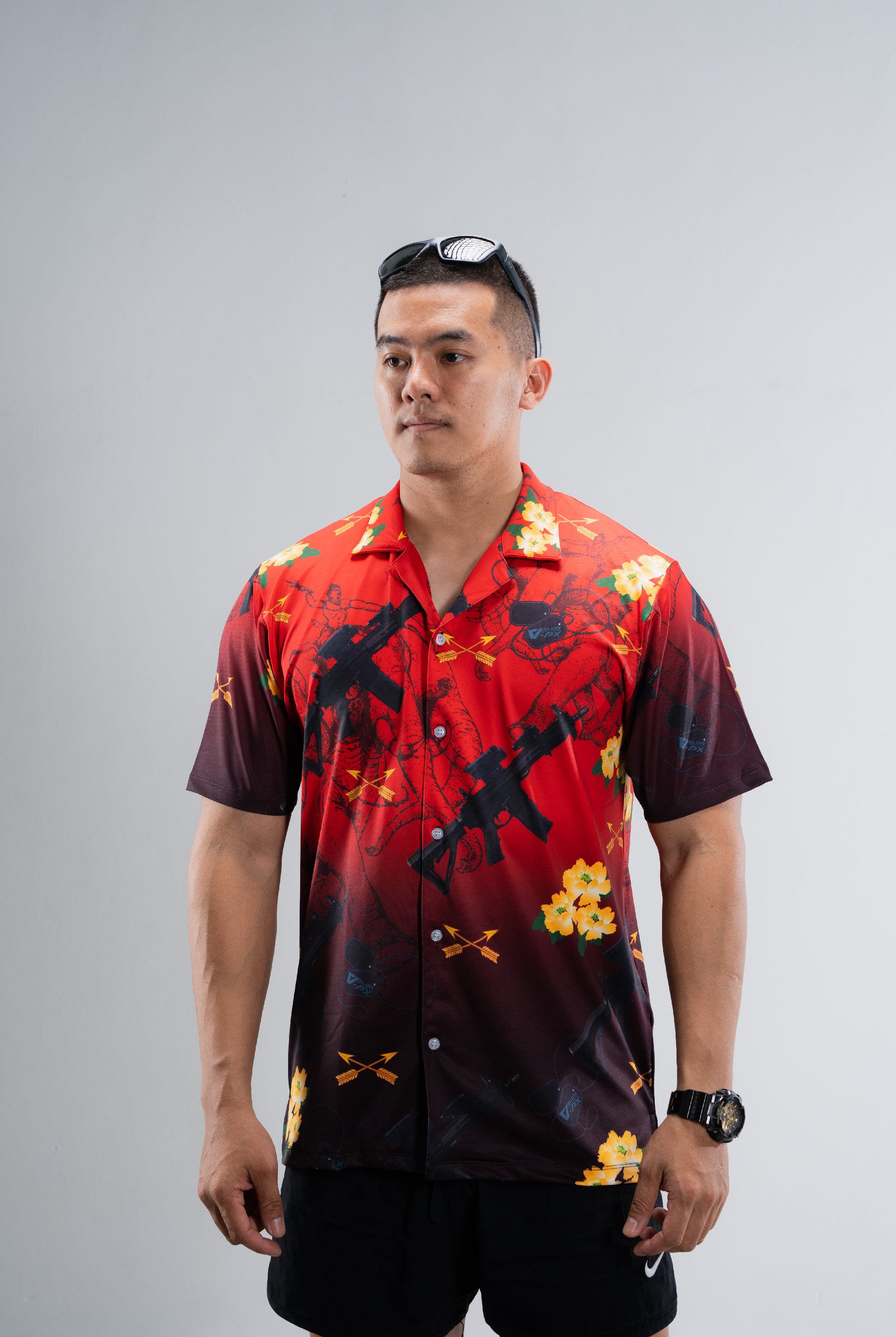 Valor PX Hawaii Shirt - เอราวัณ M5 [Red]
