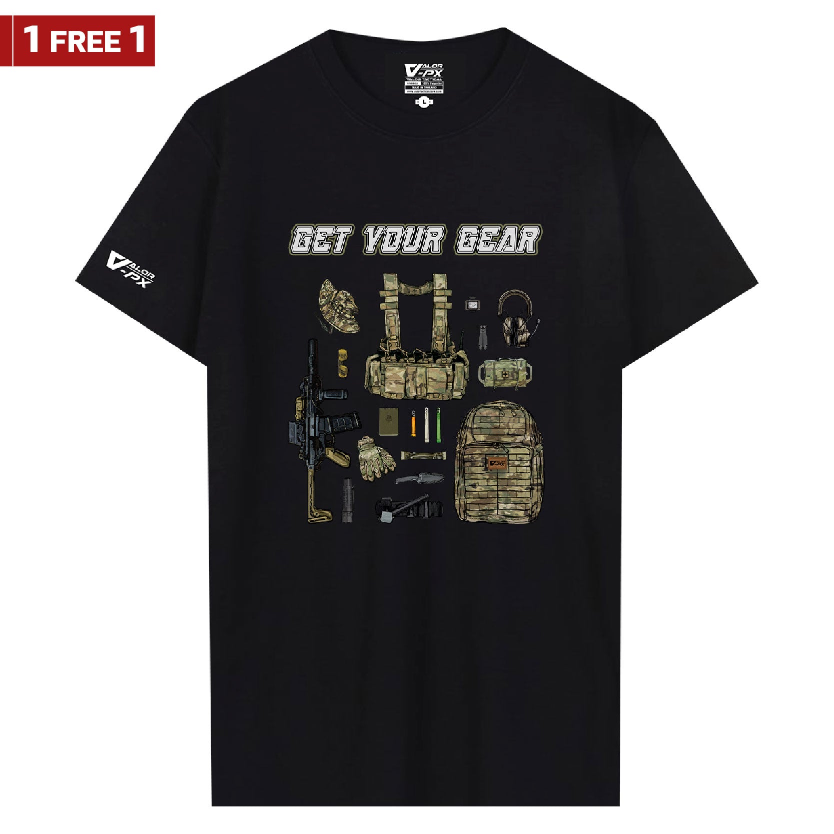 [ซื้อ 1 แถม 1] Valor PX Get Your Gear T-Shirt