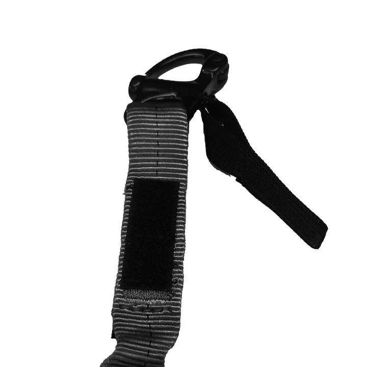 Fusion Helo Retention Lanyard BLK Auto-Locking Carabiner and Shackle [48 Inches]