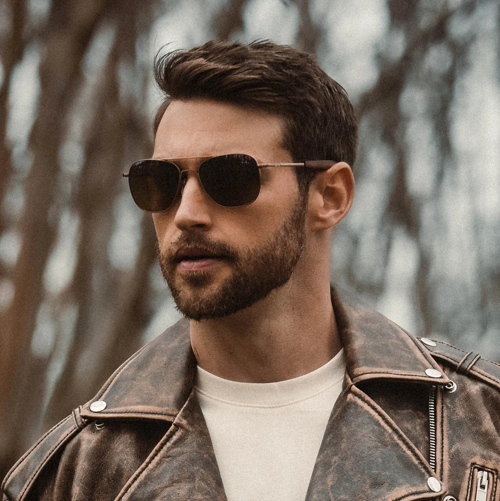 Randolph - Aviator 22k Satin Chocolate Gold & Cape Sand