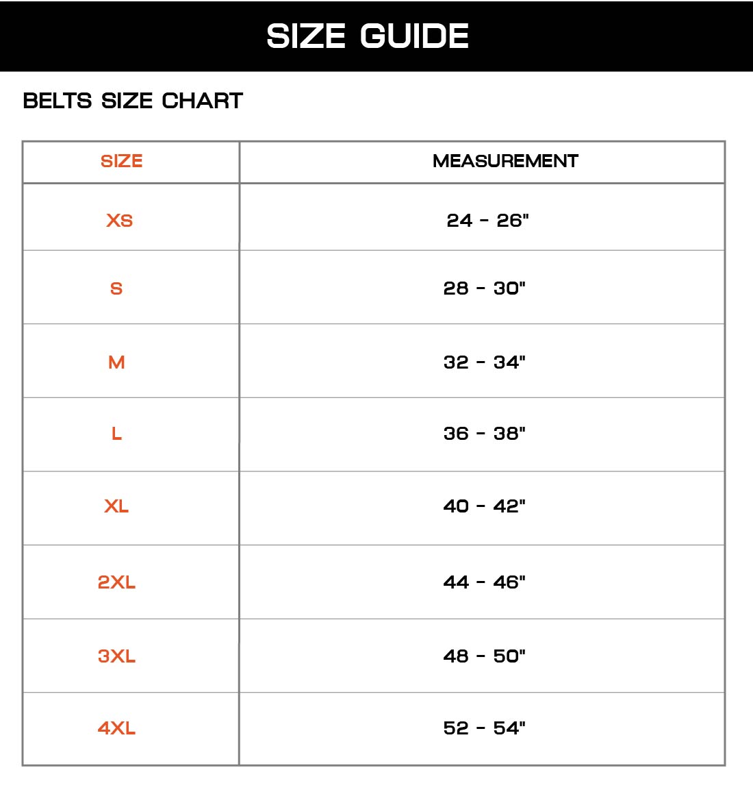 5.11 2025 belt sizing