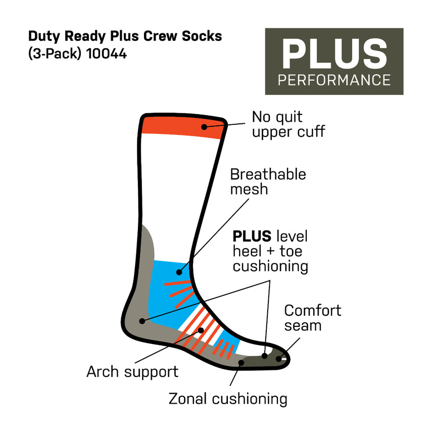 5.11 Duty Ready Plus Crew Socks (3-Pack)