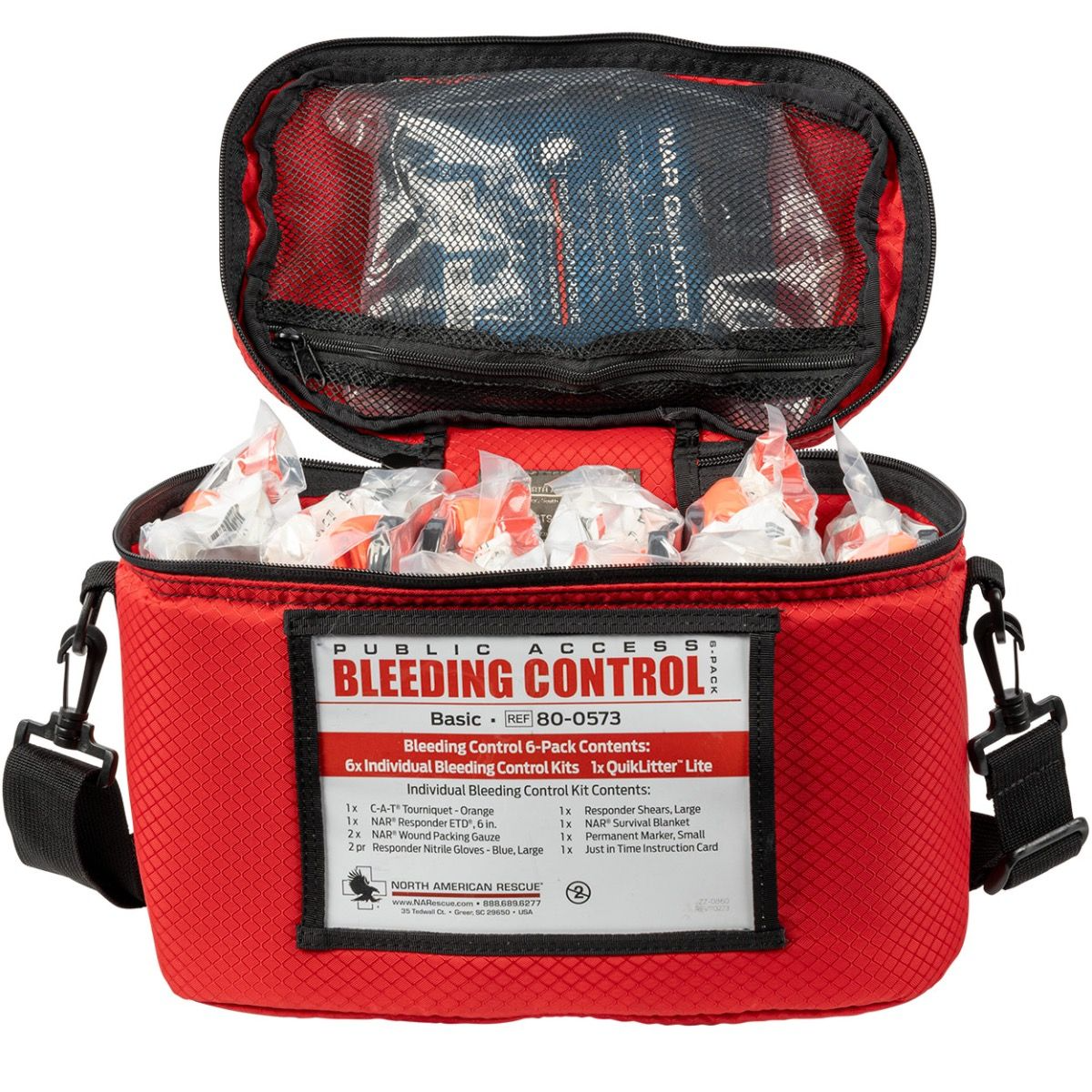 North American Rescue Public Access Bleeding Control 6-Pack Basic Kit - Vacuum Sealed