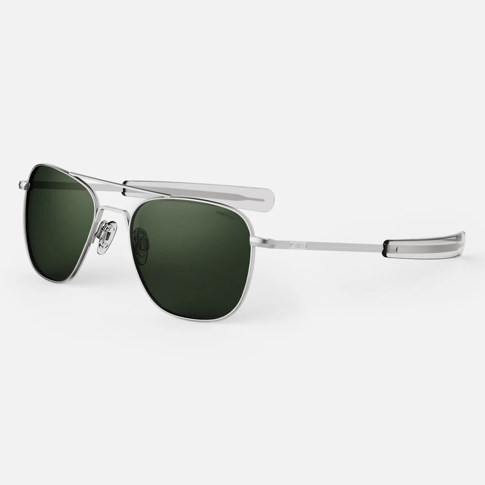 Randolph แว่นตารุ่นหนังเหมือนกับในหนังใส่ Aviator Matte Chrome & AGX