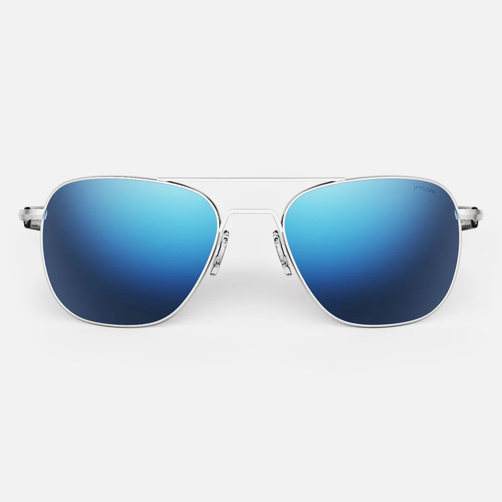 Randolph รุ่น Aviator Matte Chrome & Atlantic Blue เลนส์สีฟ้า เท่ดูเด่นไม่เหมือนใคร 