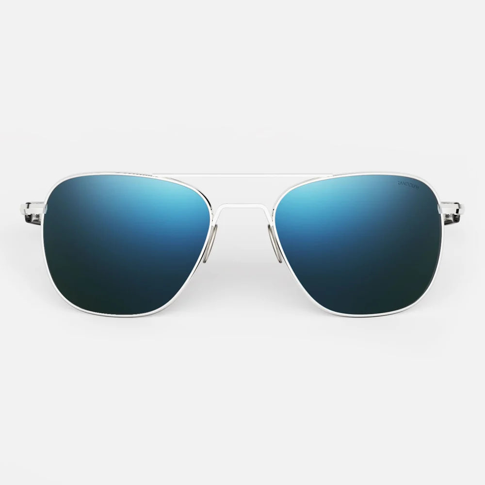 Randolph รุ่น Aviator 23k White Gold & Cobalt เลนส์สีฟ้า รุ่นดัง